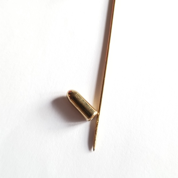 Vintage letter H stickpin gold tone monogram alphabet initial stick pin - Picture 6 of 6